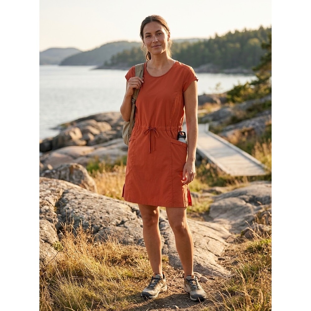 High Coast Lite Fjallraven Orange Recycled Polyester Dress Size M Medium